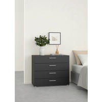 KOMMODE  in 80,2/68,1/40,3 cm  - Silberfarben/Schwarz, Design, Holzwerkstoff/Metall (80,2/68,1/40,3cm) - Livetastic