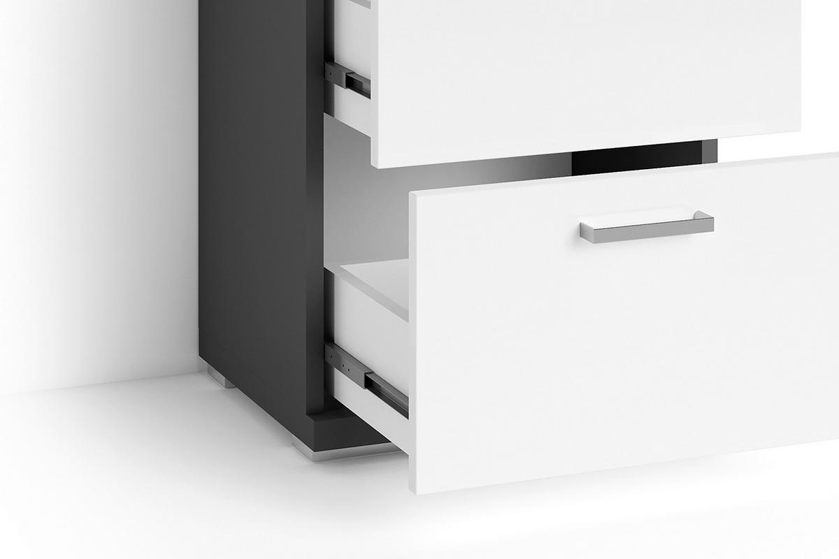 UNTERSCHRANK 35,5/74/31,5 cm   - Chromfarben/Weiß Hochglanz, MODERN, Holzwerkstoff/Metall (35,5/74/31,5cm) - MID.YOU