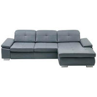 ROHOVÁ SEDAČKA, kůže, šedá - šedá/barvy hliníku, Design, kov/kůže (309/195cm) - Beldomo Premium