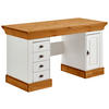 SCHREIBTISCH 143/65/77 cm  in Weiß, Bernsteinfarben  - Bernsteinfarben/Weiß, ROMANTIK / LANDHAUS, Holz/Metall (143/65/77cm) - Boxxx