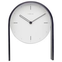 TISCHUHR Schwarz, Weiß 21/27/6,5 cm  - Schwarz/Weiß, Basics, Glas/Holz (21/27/6,5cm)