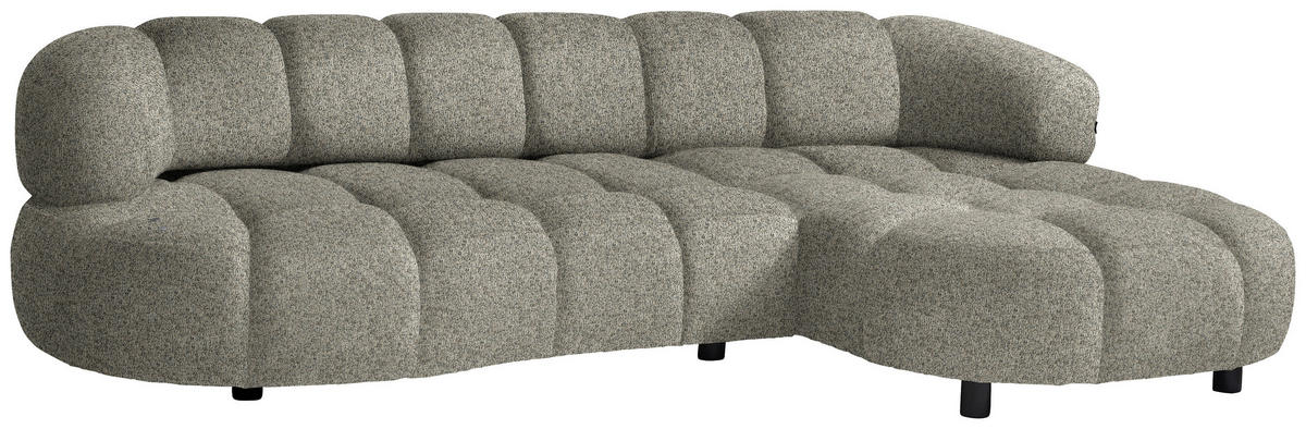 ECKSOFA Beige Webstoff  - Beige/Schwarz, Design, Holz/Textil (284/183cm) - Welnova