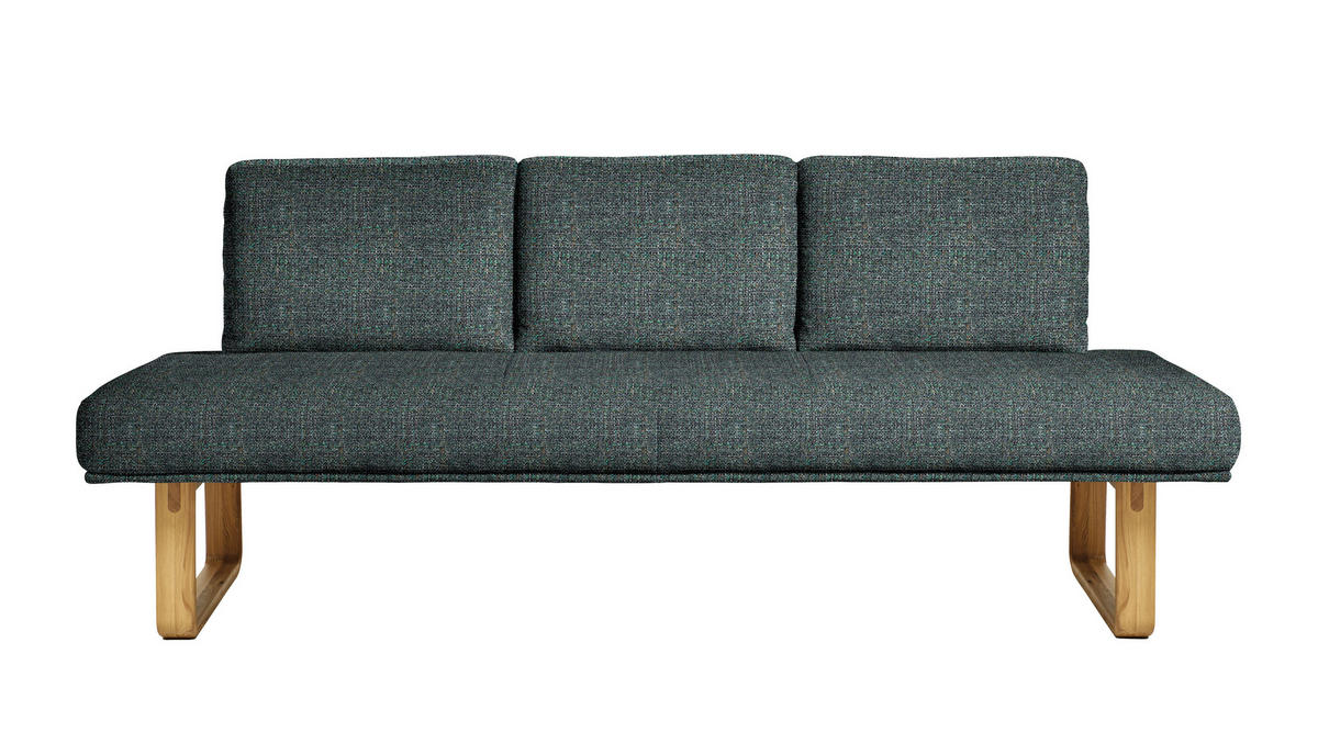 SITZBANK 224/92/78 cm  in Türkis, Eichefarben  - Türkis/Eichefarben, Design, Holz/Textil (224/92/78cm) - Dieter Knoll