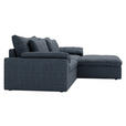 ECKSOFA  in Webstoff Blau  306/198 cm  - Blau/Schwarz, MODERN, Kunststoff/Textil (306/198cm) - Carryhome