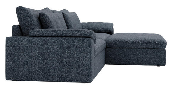 ECKSOFA  in Webstoff Blau  306/198 cm  - Blau/Schwarz, MODERN, Kunststoff/Textil (306/198cm) - Carryhome