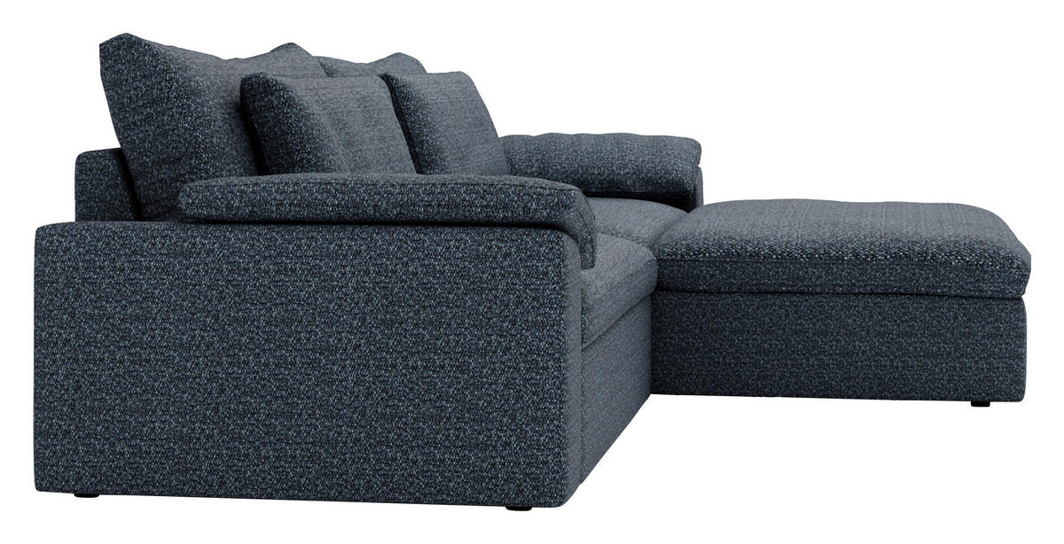 ECKSOFA  in Webstoff Blau  306/198 cm  - Blau/Schwarz, MODERN, Kunststoff/Textil (306/198cm) - Carryhome