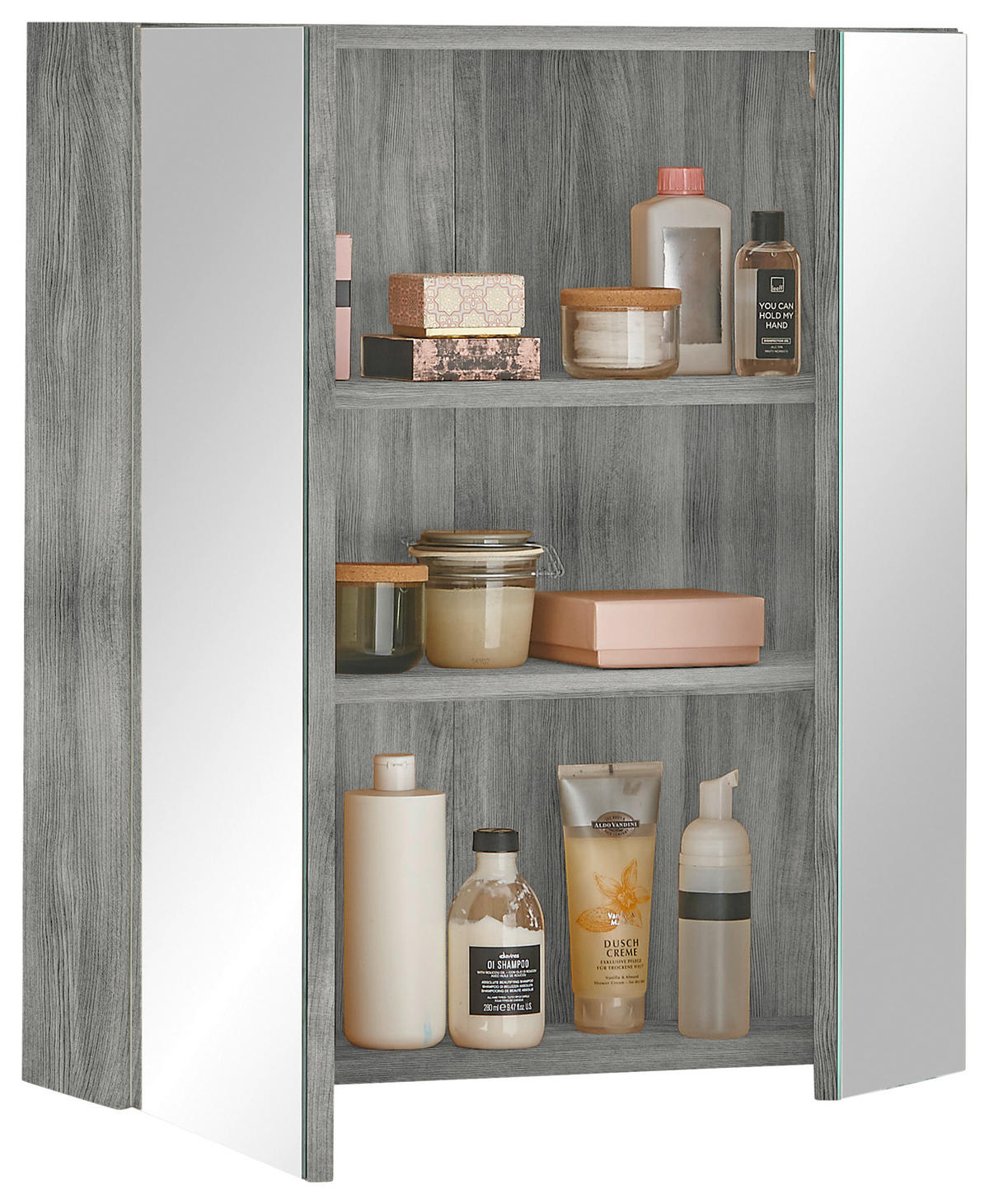 SPIEGELSCHRANK 60/70/20 cm  - Eiche grau, MODERN, Glas/Holzwerkstoff (60/70/20cm) - MID.YOU