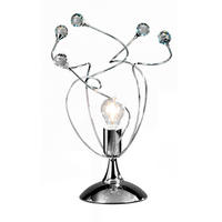 KRISTALL-TISCHLEUCHTE 30/45 cm   - Chromfarben, KONVENTIONELL, Glas/Metall (30/45cm)