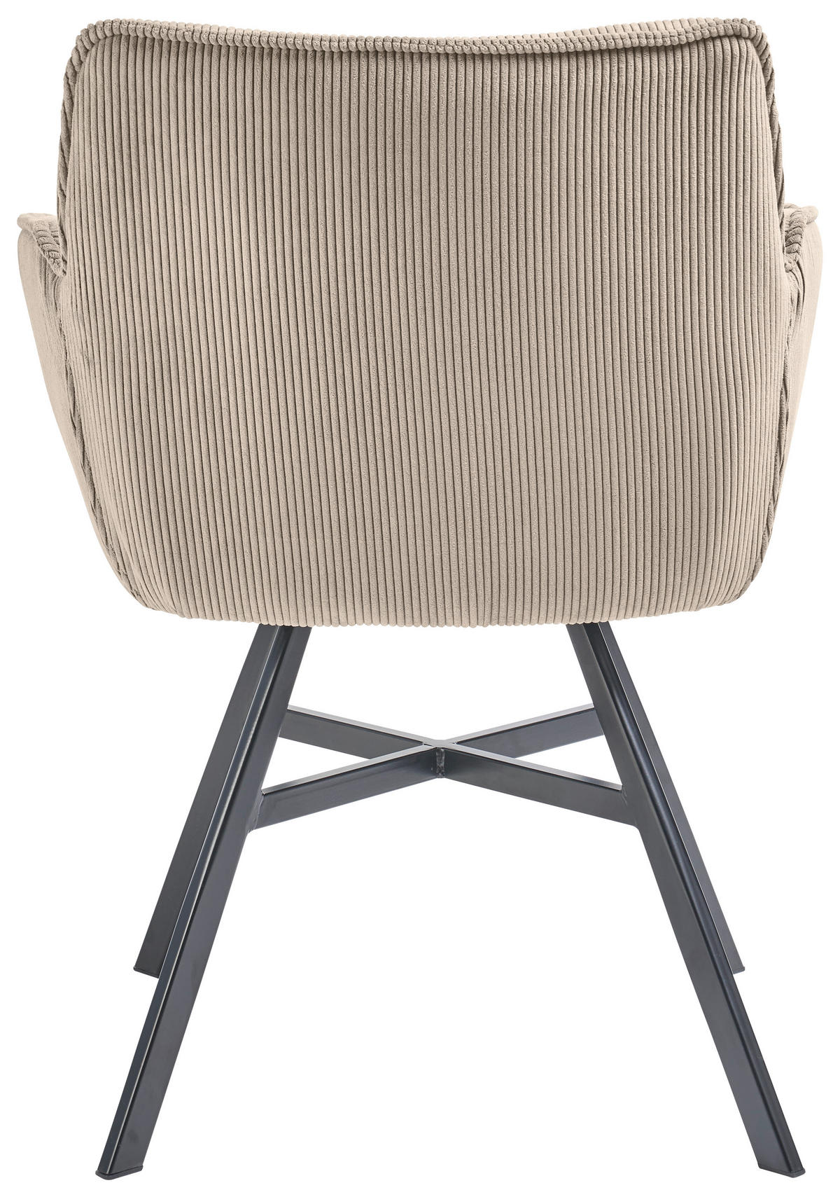 ARMLEHNSTUHL  in Cord  - Ecru/Schwarz, Design, Textil/Metall (60/84/65cm) - SetOne by Musterring