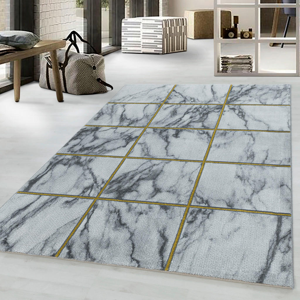 Thumbnail - Novel Webteppich Naxos 3816 gold, Gold, Textil, Graphik, rechteckig, 200x290 cm, Oeko-Tex® Standard 100, für Fußbodenhei...