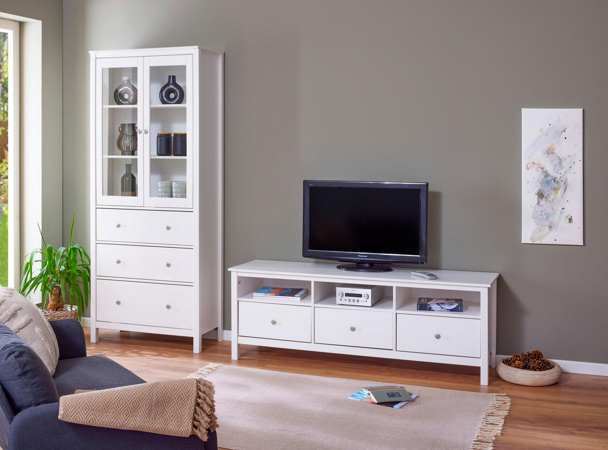 NIZKA OMARICA bela  - srebrne barve/bela, Design, kovina/les (160/57/45cm) - Livetastic