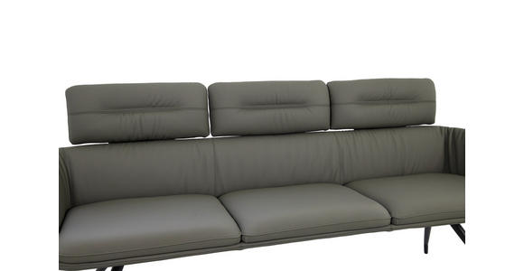 SITZBANK 200/91/70 cm Echtleder Schwarz, Dunkelgrau  - Dunkelgrau/Schwarz, Design, Leder/Metall (200/91/70cm) - Dieter Knoll