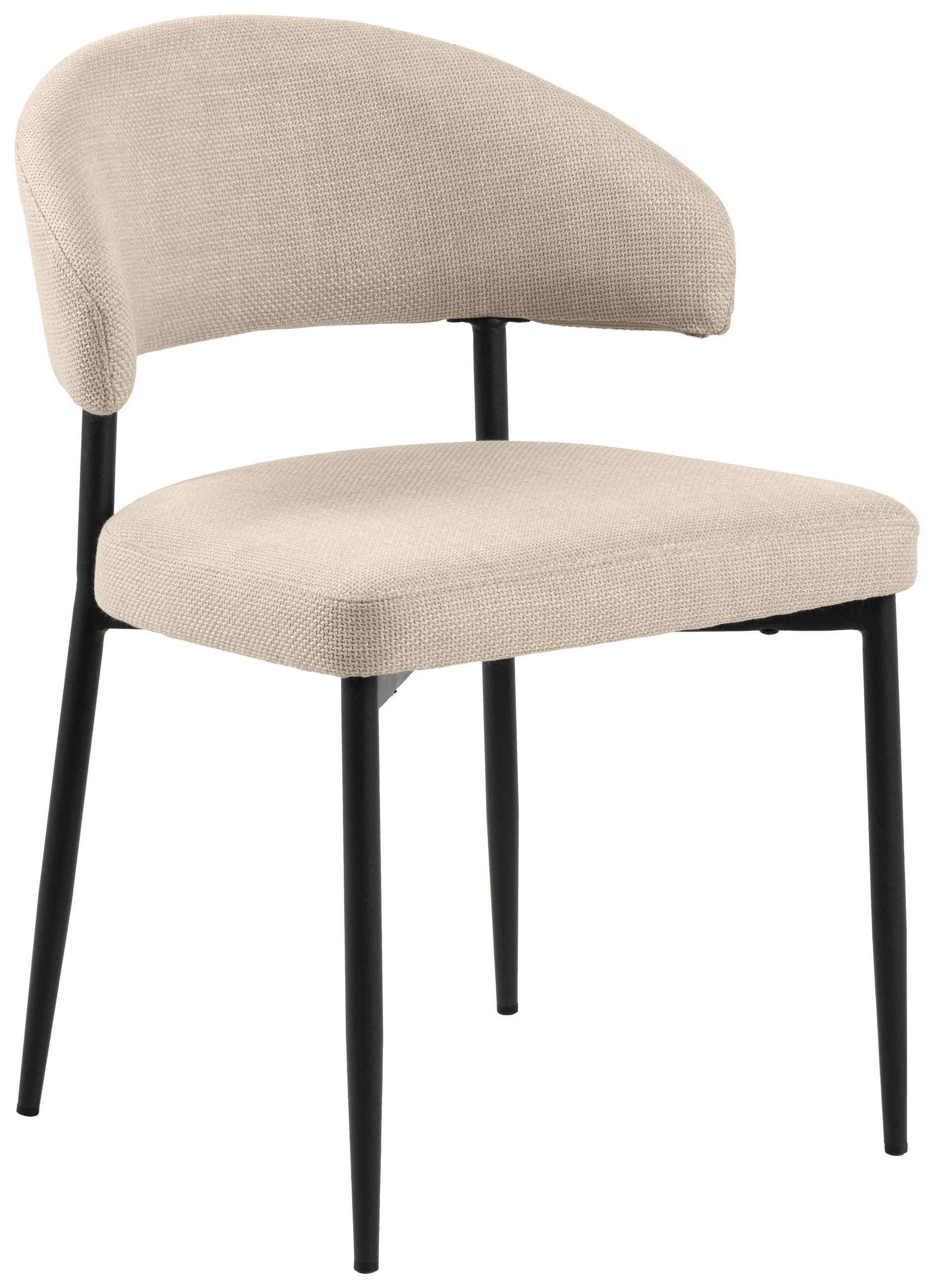 STUHL  in Webstoff  - Beige/Schwarz, Trend, Textil/Metall (56/77/55cm) - MID.YOU