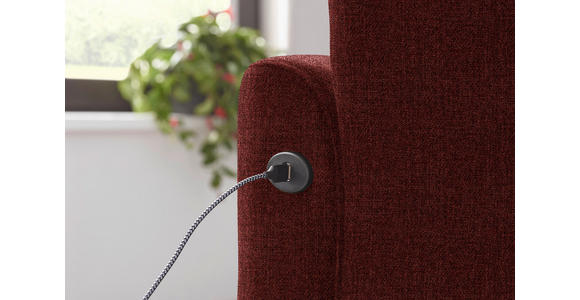 ECKSOFA in Flachgewebe Rot 252/191 cm - Rot/Schwarz, Design, Textil/Metall (252/191cm) - Dieter Knoll