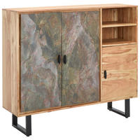 Tallinn Sideboard Bissau  in 140/120/40 cm  - Goldfarben/Naturfarben, Natur, Holz/Metall (140/120/40cm) - Livetastic