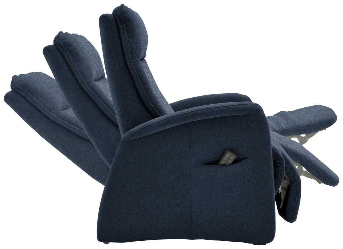 FERNSEHSESSEL in Chenille Blau  - Blau, Konventionell, Textil (79/114/87-176cm) - Valdera