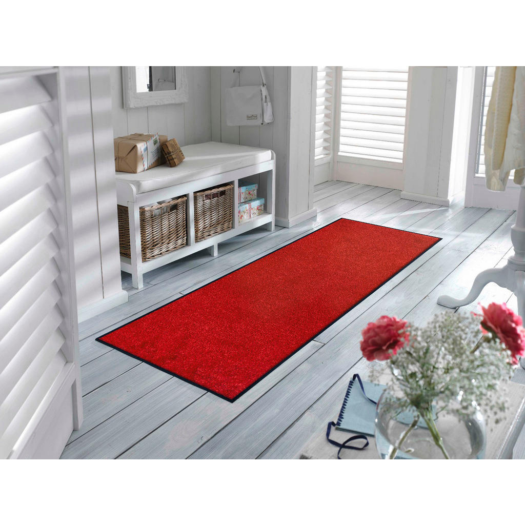 Thumbnail - wash+dry Läufer Regal Red, Rot, Textil, Uni, rechteckig, 60x180 cm, Textiles Vertrauen - Oeko-Tex®, Made in EU, Oeko-Tex...