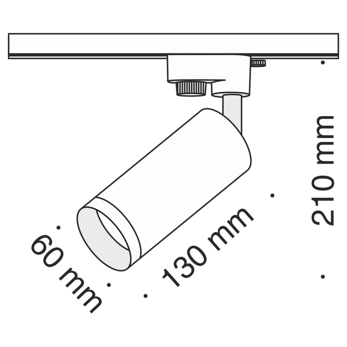 SCHIENENSYSTEM-STRAHLER - Weiss, Basics, Metall (6/21/13cm) - MAYTONI