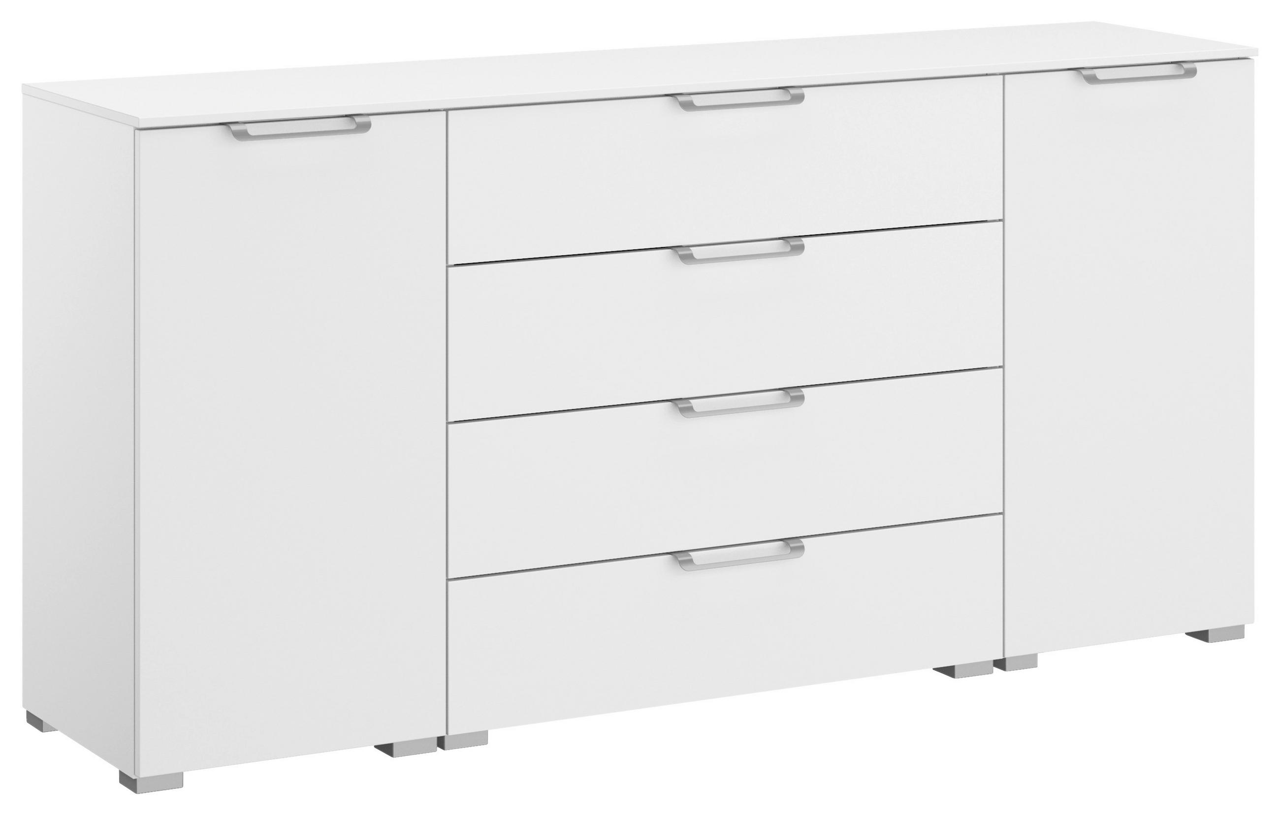 SIDEBOARD Weiß Befestigungsmaterial, Einlegeböden - Silberfarben/Alufarben, Design, Kunststoff/Metall (160/81/42cm) - Novel