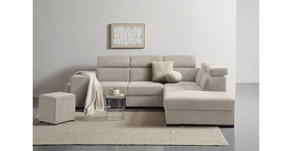 ECKSOFA  in Webstoff Beige  - Beige/Schwarz, KONVENTIONELL, Holz/Textil (283/244cm) - Carryhome