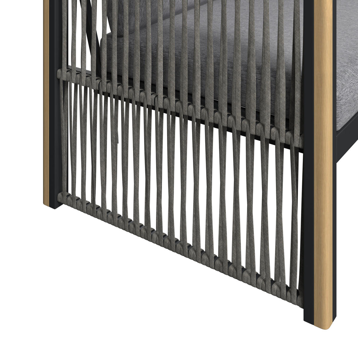 VRTNA GARNITURA   drvo, metal, tekstil  antracit, siva, boje tikovine  - boje tikovine/siva, Design, drvo/metal (230/230cm) - Ambia Garden