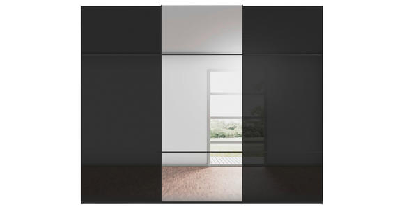 SCHWEBETÜRENSCHRANK 301/223/68 cm 3-türig Schwarz - Schwarz, KONVENTIONELL, Glas/Holzwerkstoff (301/223/68cm) - Novel