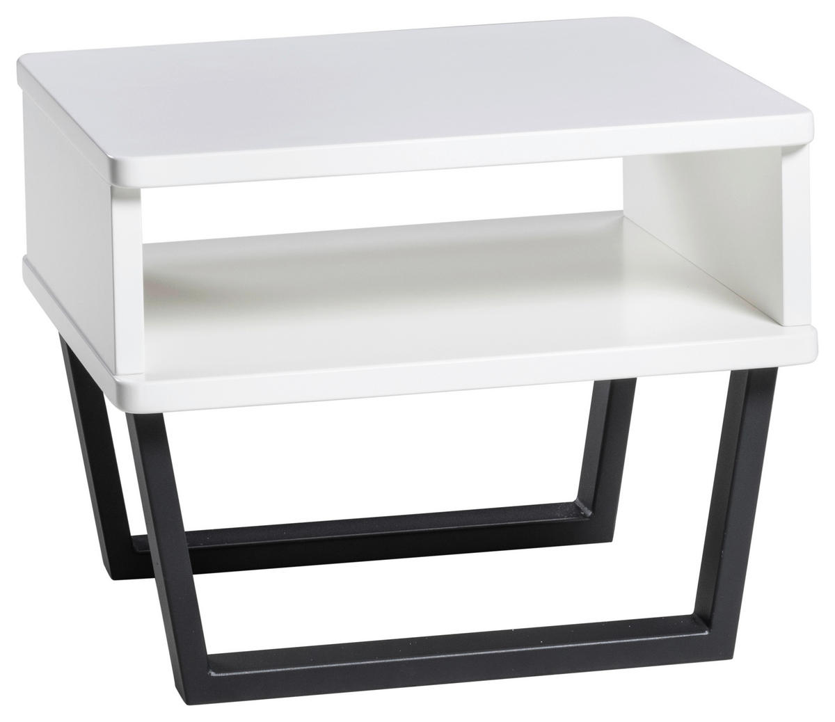 NACHTKÄSTCHEN in massiv Buche Weiß, Buchefarben  - Anthrazit/Buchefarben, Design, Holz/Metall (48/36/38cm) - Hasena