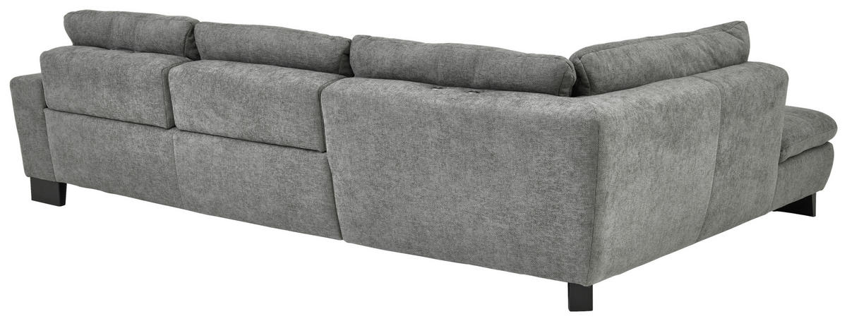 HÖRNSOFFA i chenille grå  - svart/grå, Modern, metall/textil (197/84/289cm) - Livetastic