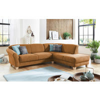 ECKSOFA Terracotta Flachgewebe  - Terracotta/Naturfarben, KONVENTIONELL, Holz/Textil (257/212cm) - Sit & More