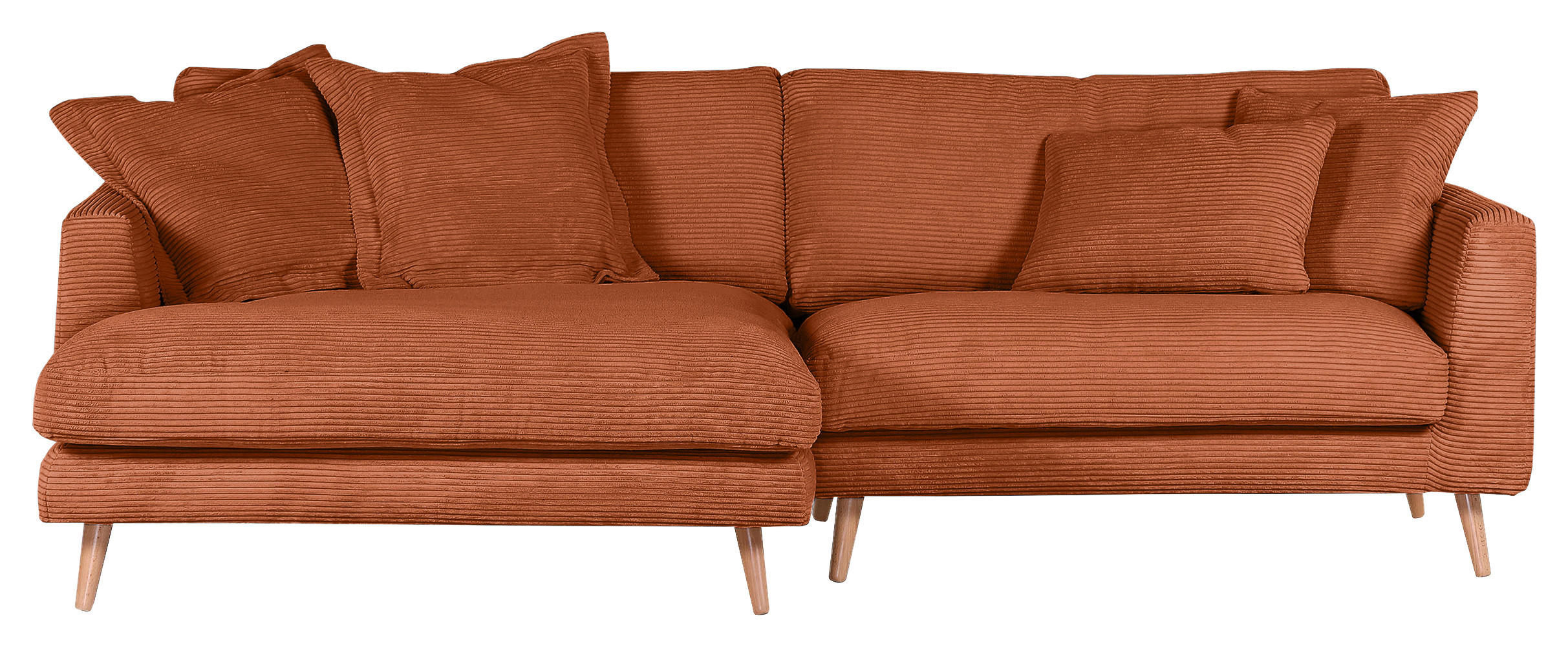 ECKSOFA Kupferfarben Cord  - Naturfarben/Kupferfarben, ROMANTIK / LANDHAUS, Holz/Textil (140/270cm) - Landscape