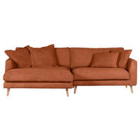 ECKSOFA Kupferfarben Cord  - Naturfarben/Kupferfarben, ROMANTIK / LANDHAUS, Holz/Textil (140/270cm) - Landscape