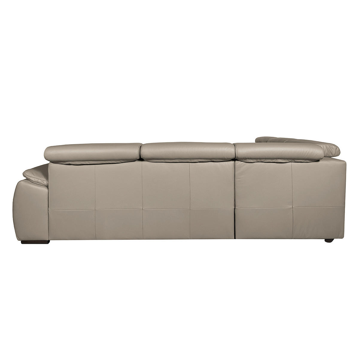 ECKSOFA Hellgrau Echtleder  - Wengefarben/Hellgrau, Design, Leder/Holz (265/265cm) - Livetastic