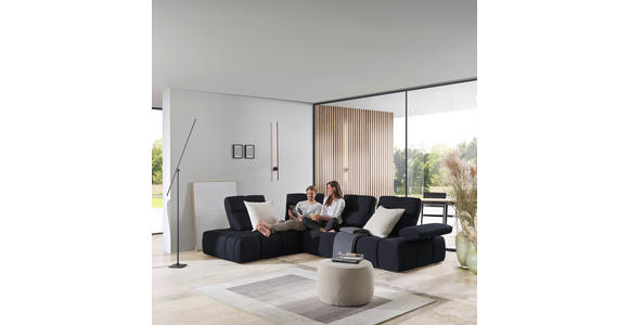 ECKSOFA in Struktur Schwarz 233/313 cm - Schwarz, Design, Kunststoff/Textil (233/313cm) - Emilio Belluti