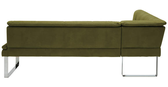 ECKBANK 174/233 cm in Grün, Chromfarben - Chromfarben/Beige, Design, Textil/Metall (174/233cm) - Novel