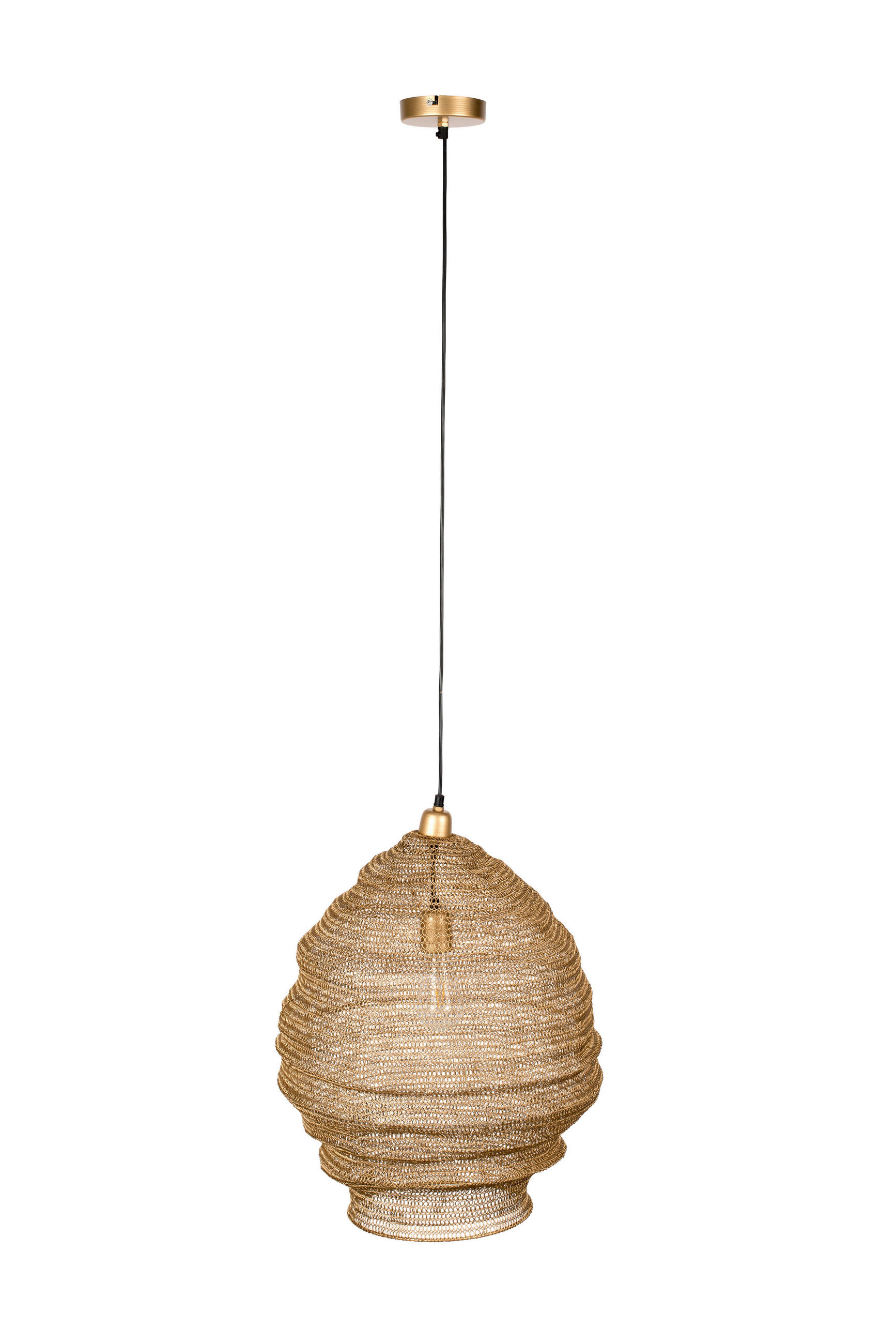 HÄNGELEUCHTE LENA 48/158 cm   - Messingfarben, Design, Metall (48/158cm) - Zuiver
