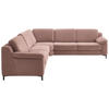 ECKSOFA in Chenille Altrosa  278/278 cm  - Schwarz/Altrosa, Design, Textil/Metall (278/278cm) - Valdera