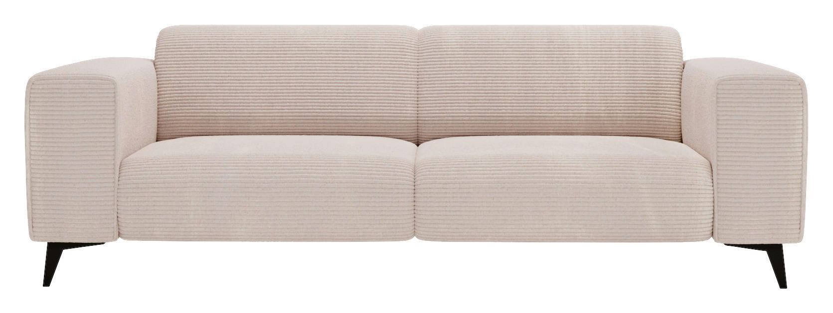 2-SITZER-SOFA Cord Creme  - Creme/Schwarz, KONVENTIONELL, Textil/Metall (207/75/104cm) - Carryhome