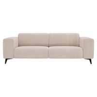 2-SITZER-SOFA Cord Creme  - Creme/Schwarz, KONVENTIONELL, Textil/Metall (207/75/104cm) - Carryhome