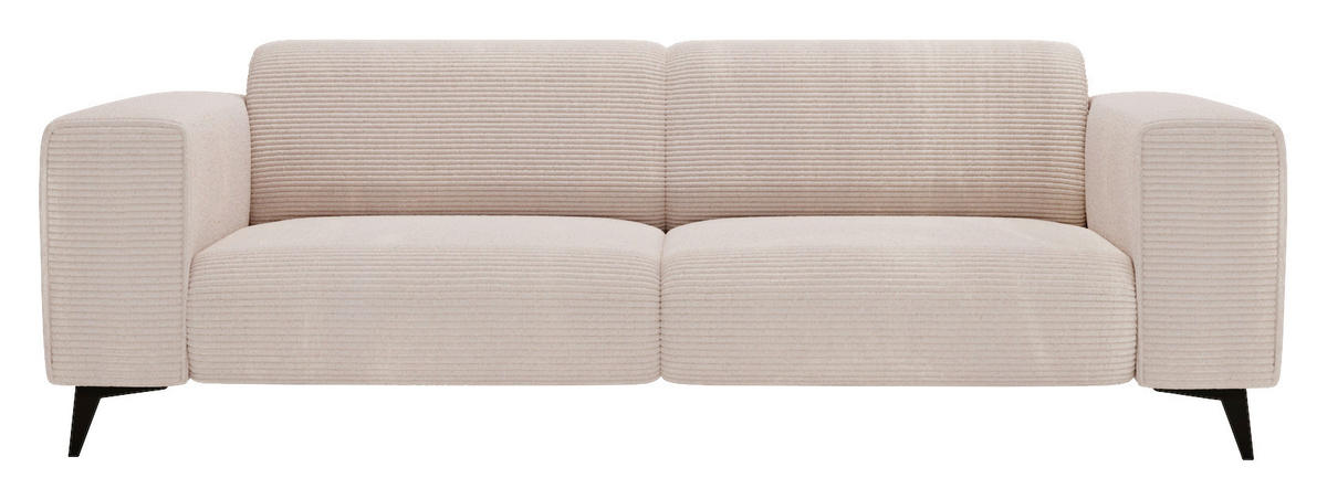 2-SITZER-SOFA Cord Creme  - Creme/Schwarz, KONVENTIONELL, Textil/Metall (207/75/104cm) - Carryhome