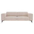 2-SITZER-SOFA Cord Creme  - Creme/Schwarz, KONVENTIONELL, Textil/Metall (207/75/104cm) - Carryhome
