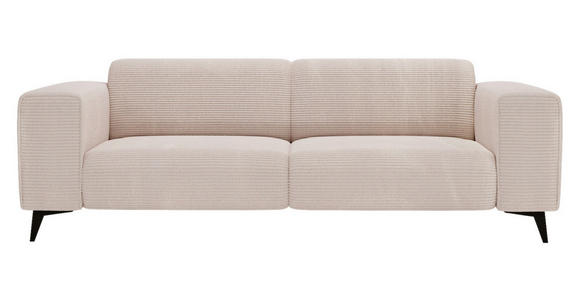 2-SITZER-SOFA Cord Creme  - Creme/Schwarz, KONVENTIONELL, Textil/Metall (207/75/104cm) - Carryhome