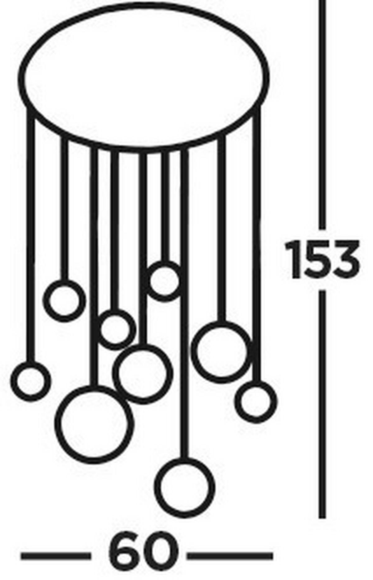 LED-HÄNGELEUCHTE 60/153 cm  - Chromfarben, Design, Glas/Textil (60/153cm)