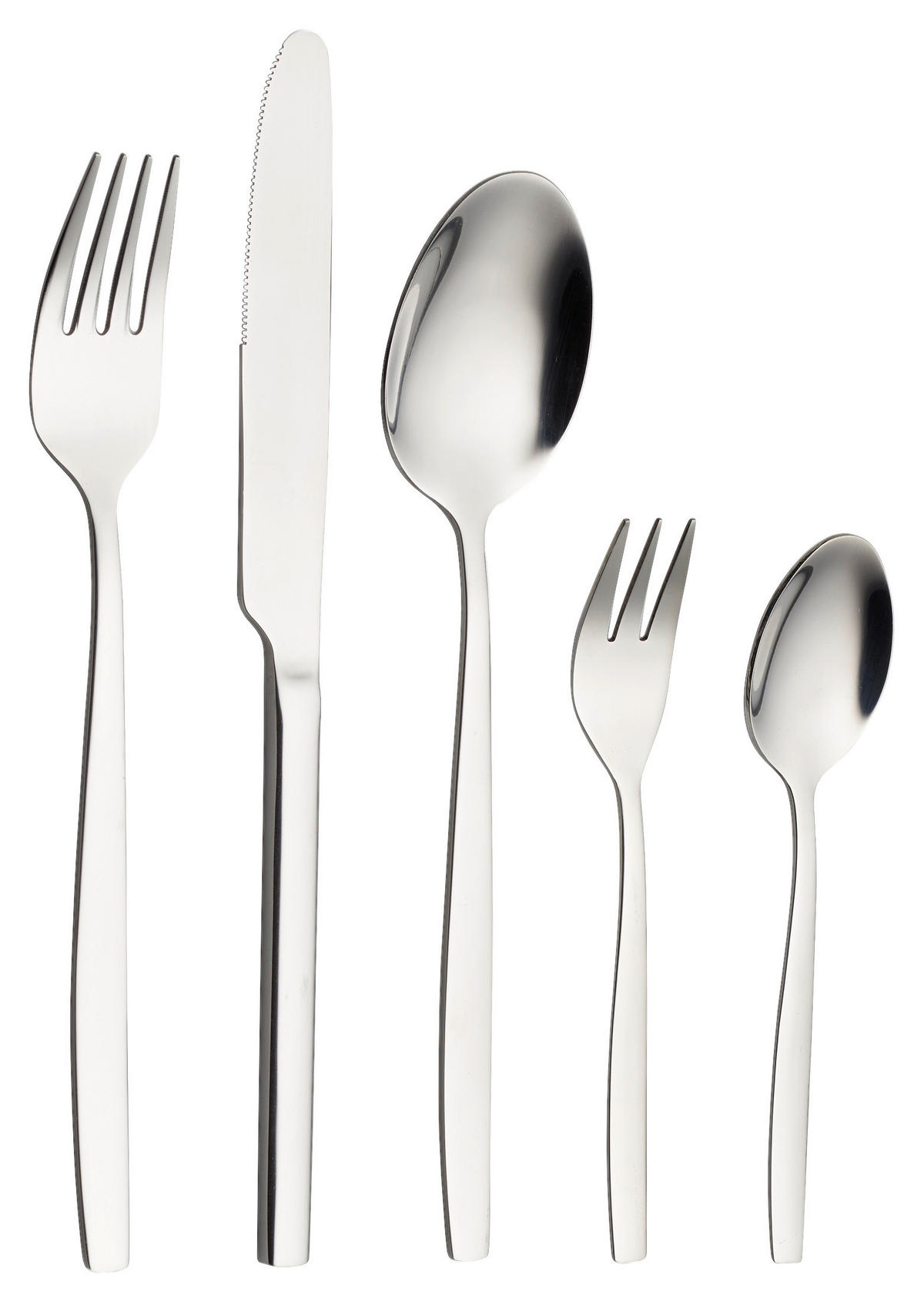 BESTECKSET Positano 30-teilig Edelstahl  - Silberfarben, Design, Metall - Echtwerk