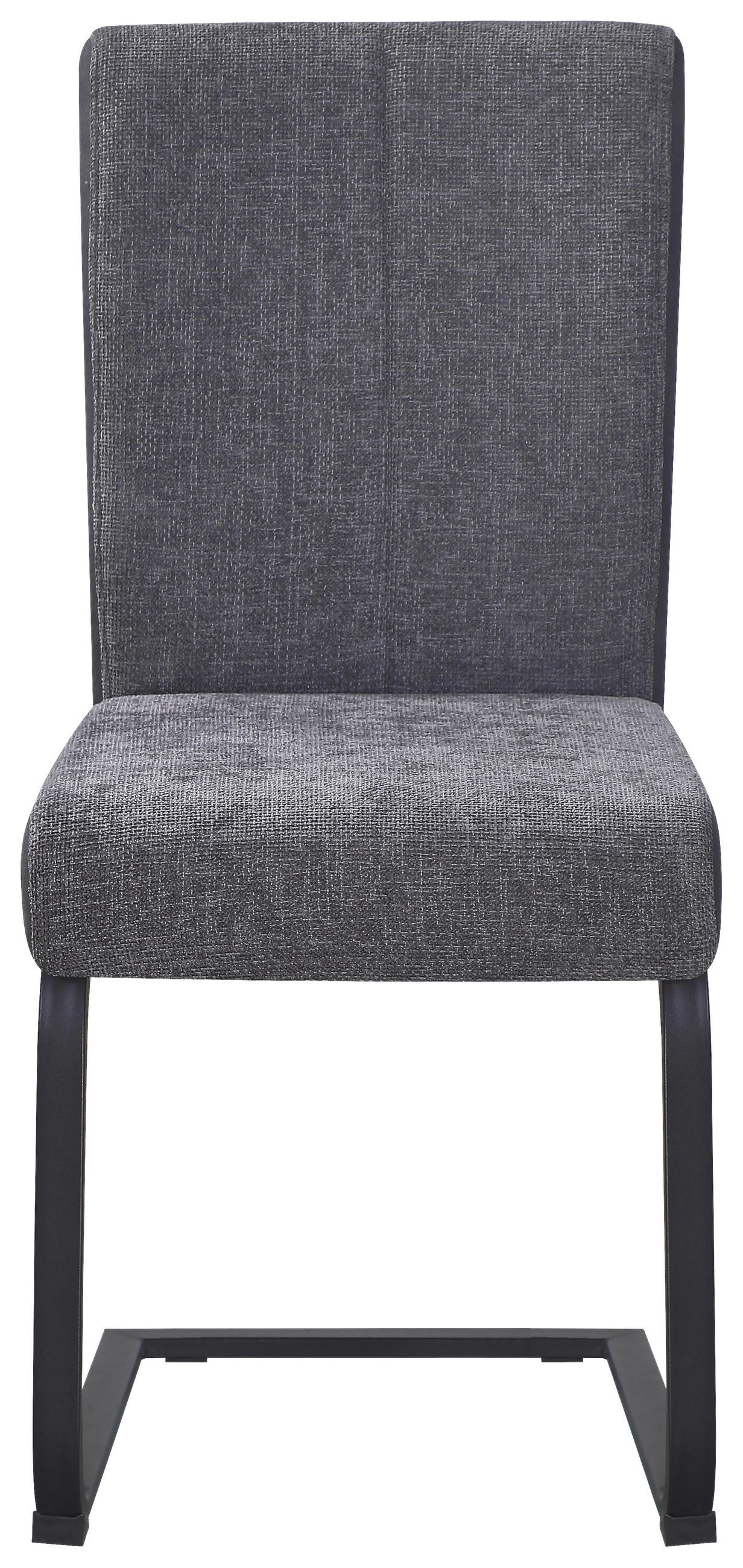 SCHWINGSTUHL  in Eisen Webstoff, Mikrofaser  - Schwarz/Grau, KONVENTIONELL, Textil/Metall (61/91/43cm) - Carryhome