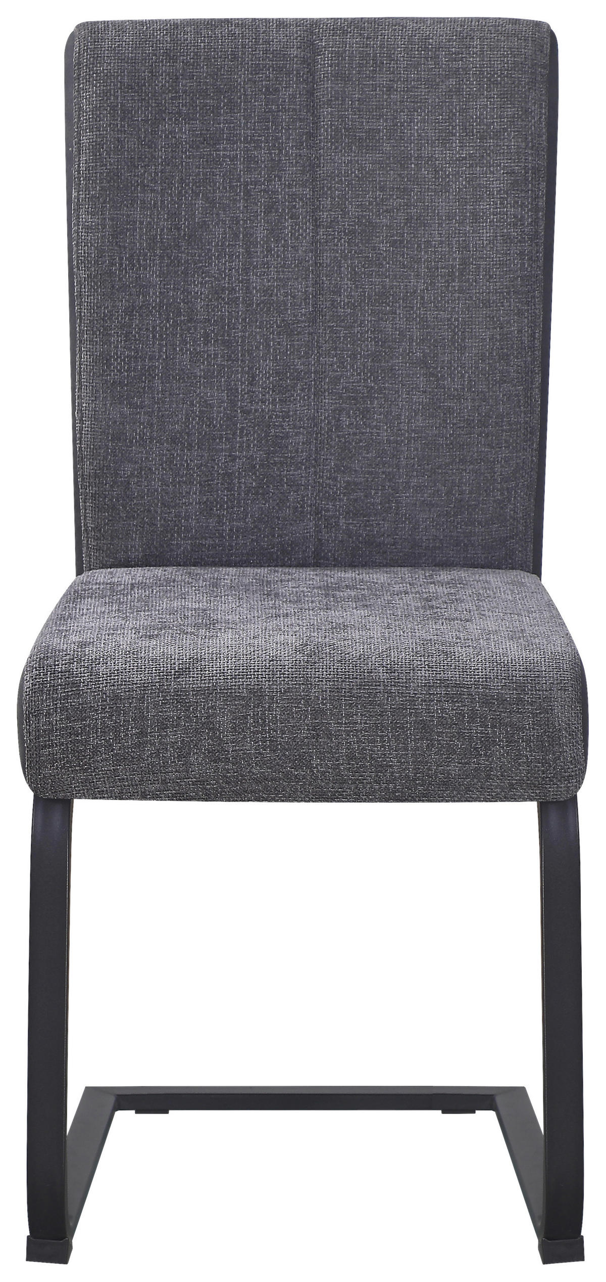 SCHWINGSTUHL  in Eisen Webstoff, Mikrofaser  - Schwarz/Grau, KONVENTIONELL, Textil/Metall (61/91/43cm) - Carryhome