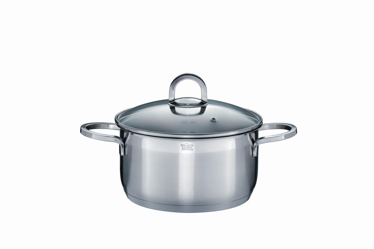 KOCHTOPFSET ALARA 8-teilig  - Klar/Edelstahlfarben, Basics, Glas/Metall - GSW