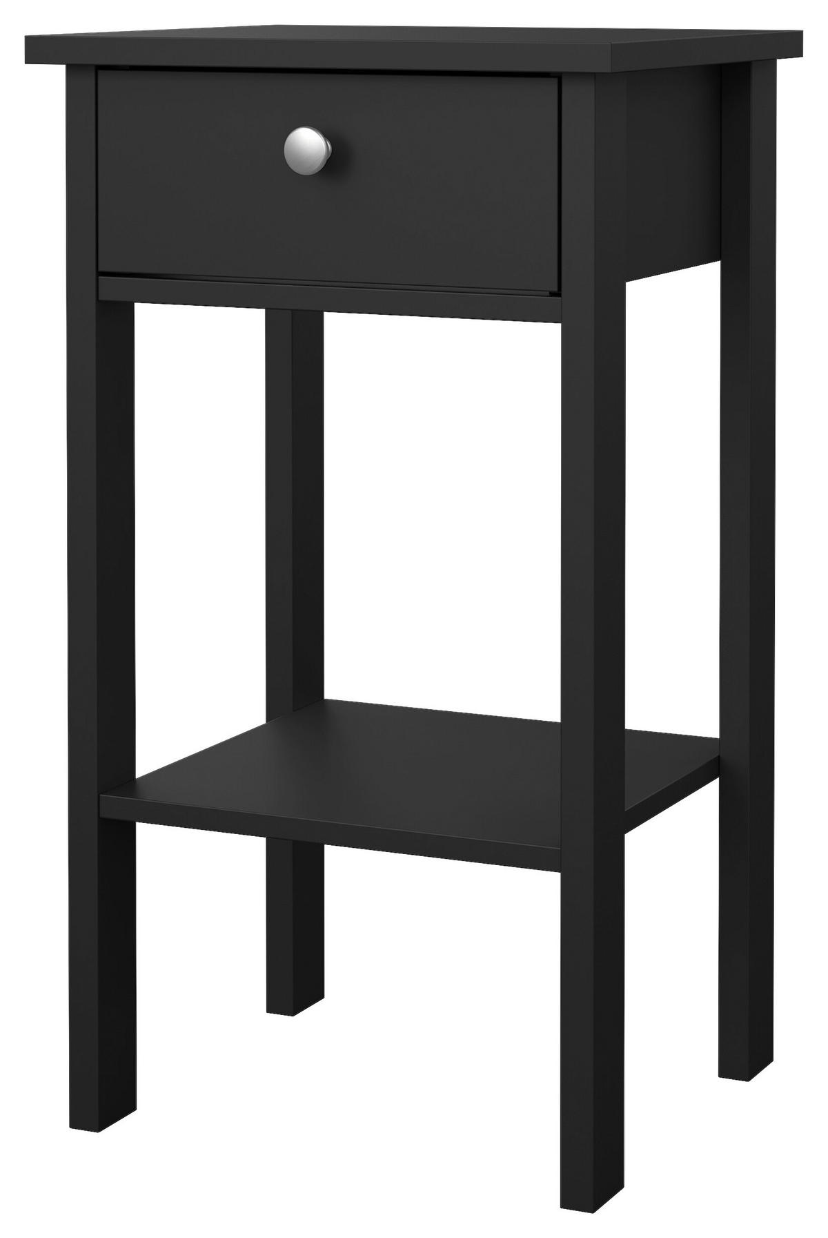 NACHTSCHRANK 40/70,1/34,2 cm  - Silberfarben/Schwarz, MODERN, Holzwerkstoff/Metall (40/70,1/34,2cm) - MID.YOU