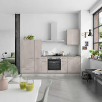 KÜCHENBLOCK Riva 270 cm  in Grau, Schieferfarben  - Schieferfarben/Edelstahlfarben, MODERN, Holzwerkstoff/Metall (270cm) - Nobilia