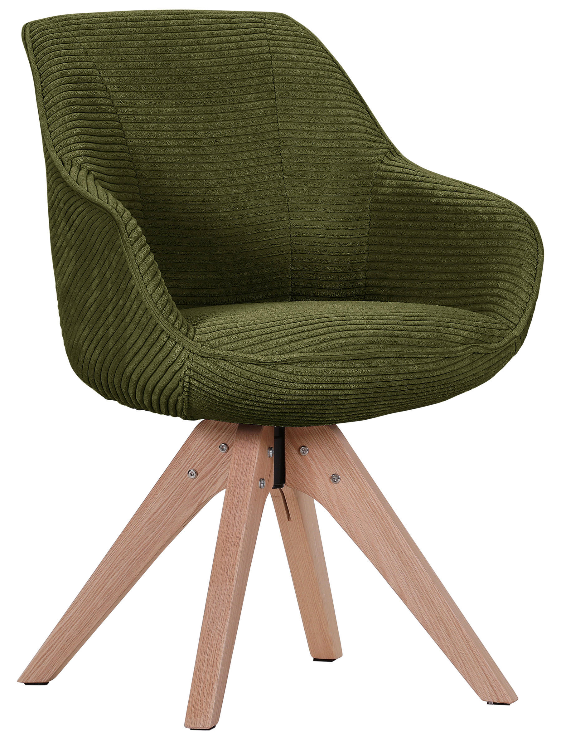 ARMLEHNSTUHL  Stoffauswahl, Typenauswahl, Sitzfläche 360° drehbar Cord  Eichefarben, Dunkelgrün  - Dunkelgrün/Eichefarben, Design, Holz/Textil (60/83/65cm) - Landscape