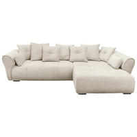 ECKSOFA in Chenille Beige  - Beige/Schwarz, Konventionell, Kunststoff/Textil (330/197cm) - MID.YOU